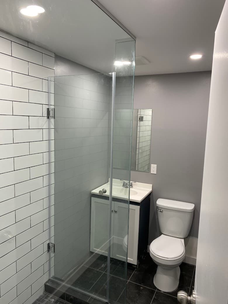 Modern bathroom with quality fixtures and tiling